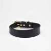 Haiwan Black Croco Thin Leather Collar