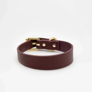 Haiwan Burgundy Thin Leather Collar