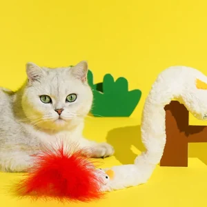 Haiwan Crinkle Chicken Cat Teaser with Catnip