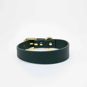 Haiwan Dark Green Thin Leather Collar