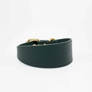 Haiwan Dark Green Wide Leather Collar