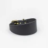 Haiwan Dark Grey Wide Leather Collar