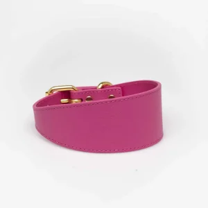 Haiwan Hot Pink Wide Leather Collar