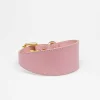 Haiwan Pink Wide Leather Collar