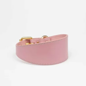 Haiwan Pink Wide Leather Collar