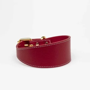 Haiwan Red Wide Leather Collar