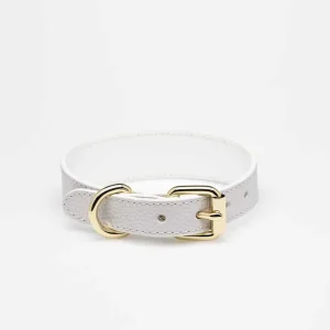 Haiwan White Thin Leather Collar