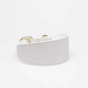 Haiwan White Wide Leather Collar