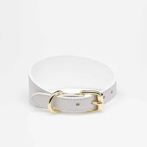 Haiwan White Wide Leather Collar